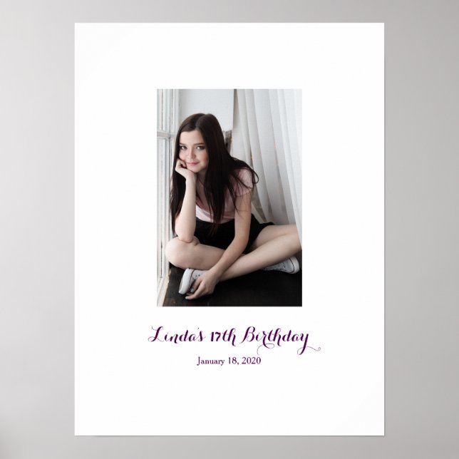Pôster Sinal de 17 de aniversário no Conselho 17 (Frente)