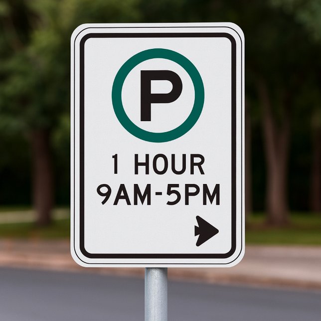 Poster Sinal De 1 Hora De Estacionamento Para Zonas De Es (Criador carregado)