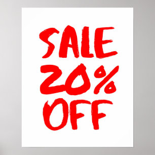 Poster Sinal de 20% de Fora de Venda, Sinalização de Loja