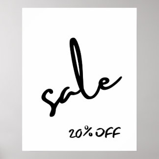 Poster Sinal de 20% de vendas, cartazes Boutique, venda a