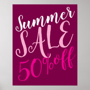 Poster Sinal de 50% de folga, Sinal de venda de verão, Bo