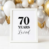 Sinal de 70 Anos Amados Aniversário de 70 Anos