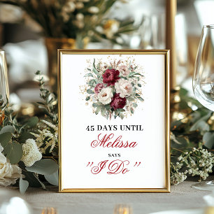 Poster Sinal de 8x10 Dais Até Eu Fazer Gold Blush Burgund