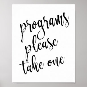 Poster Sinal de 8x10 de Programas de Casamento Preto e Br