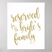 Sinal de 8x10 Glitter Reservado para a Família da 