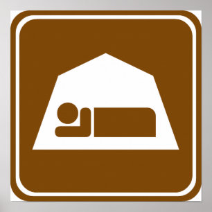Pôster Sinal de acampamento da estrada