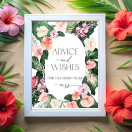 Poster Sinal de Aconselhamento Floral Tropical e Desejo