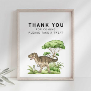 Poster Sinal de Agradecimento de Dinossauro Jurássico em 