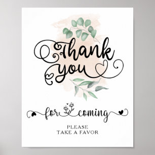 Poster Sinal de agradecimento do casamento dourado da veg