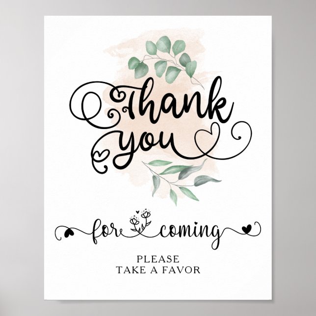 Poster Sinal de agradecimento do casamento dourado da veg (Frente)