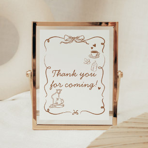 Poster Sinal de Agradecimento para Chá de Bebê Coffee Bab