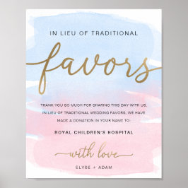 Poster Sinal de Água Rosa Azul Dourado em Lieu de Favors