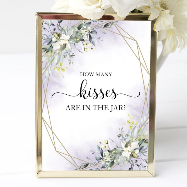 Poster Sinal de Aguarela de Verdor Quantos Beijos (Criador carregado)