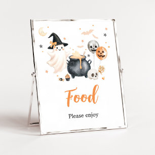 Poster Sinal de Alimentação Fantasma Laranja Little Boo