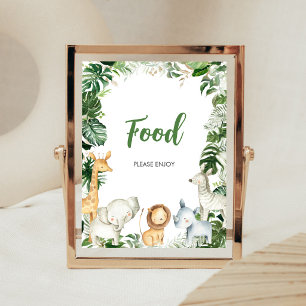 Poster Sinal de Alimentação para Chá de Bebê Safari do Se