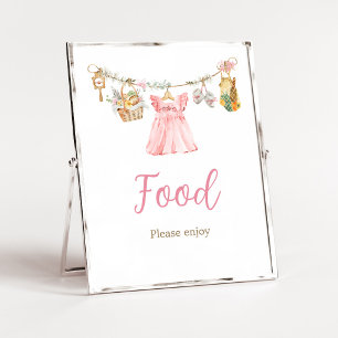 Poster Sinal de Alimentação para Chás de Bebê com Tema de