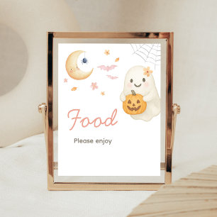 Poster Sinal de Alimentação para Chás de Bebê Pequeno Boo