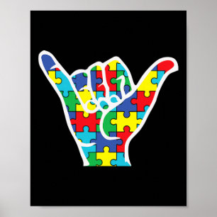 Poster Sinal de Amor Consciência Autismo 2022 Tia Pai Mãe
