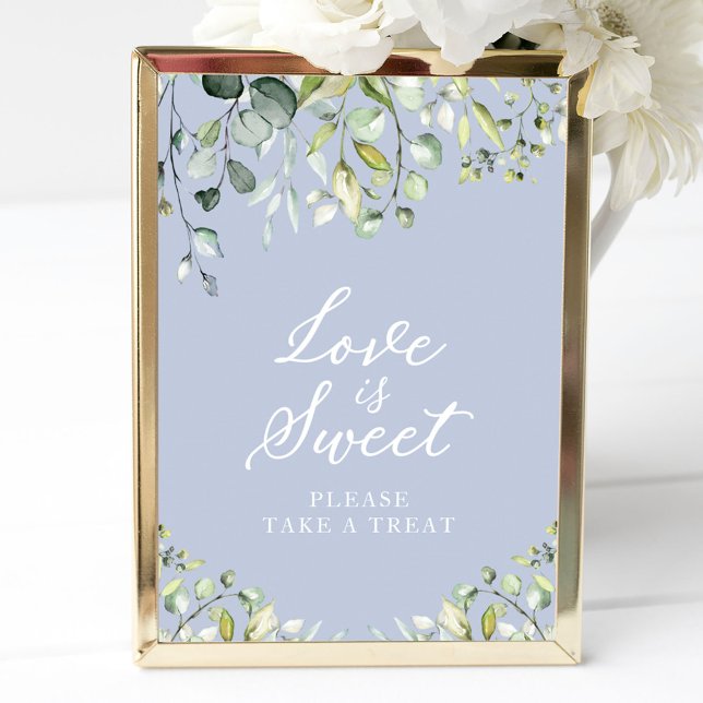 Poster Sinal de Amor Doce com Verdejante Fofo de Eucalipt (Criador carregado)