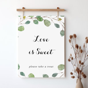 Poster Sinal de Amor é Doce com Caligrafia de Eucalipto V