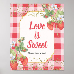 Poster Sinal de Amor em Aquarela Berry Sweet é Doce