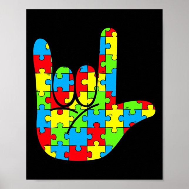 Poster Sinal de Amor em Língua de Sinais Conscientização  (Frente)