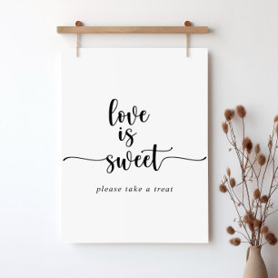 Poster Sinal de Amor Minimalista Caligráfico é Doce