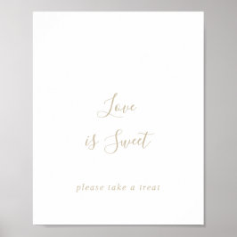 Poster Sinal de Amor Simples Minimalista Dourado é Doce