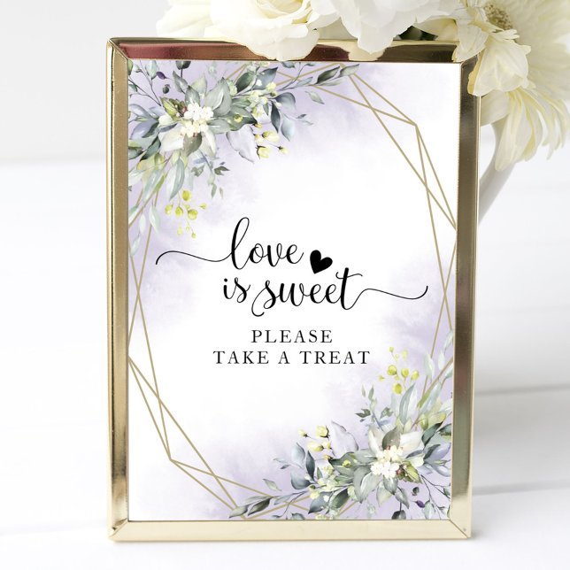 Poster Sinal de Amor Verde Geométrico Eucalipto é Doce (Criador carregado)