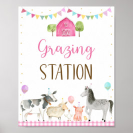 Poster Sinal de aniversário da estação de barbearia de Fa