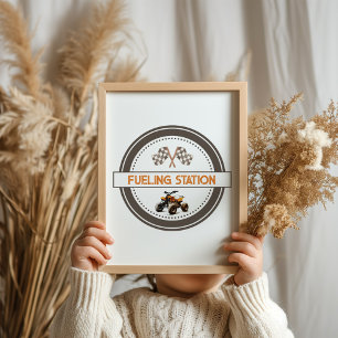 Poster Sinal de Aniversário da Estação de Combustível 4 W