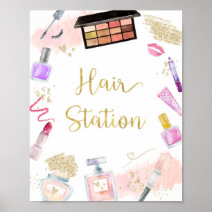 Poster Sinal de Aniversário da Estação Hair Glitz & Gl