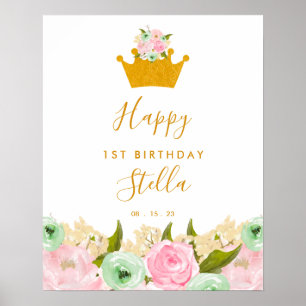 Poster Sinal de aniversário da Princesa, Decorações de an