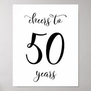 Poster Sinal de aniversário de 50 anos