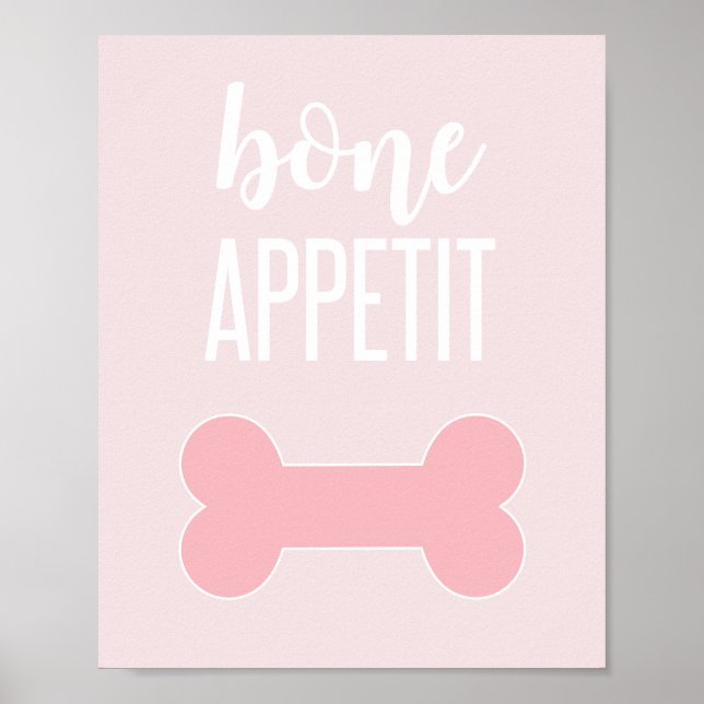 Poster Sinal de Aniversário de Cachorrinho Bone Appetite  (Frente)