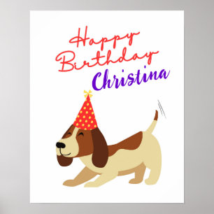 Poster Sinal de Aniversário do Cão, Aniversário do Cachor