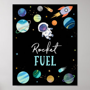 Poster Sinal de aniversário do combustível do Astronaut