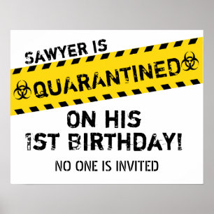 Poster Sinal de Aniversário em Quarentena