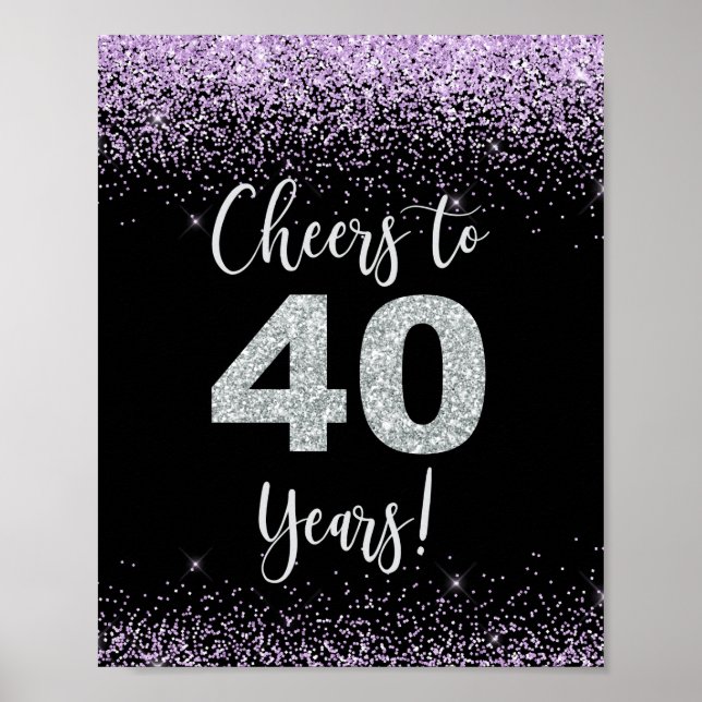 Poster Sinal de Aniversário ou Aniversário de 40 Anos (Frente)