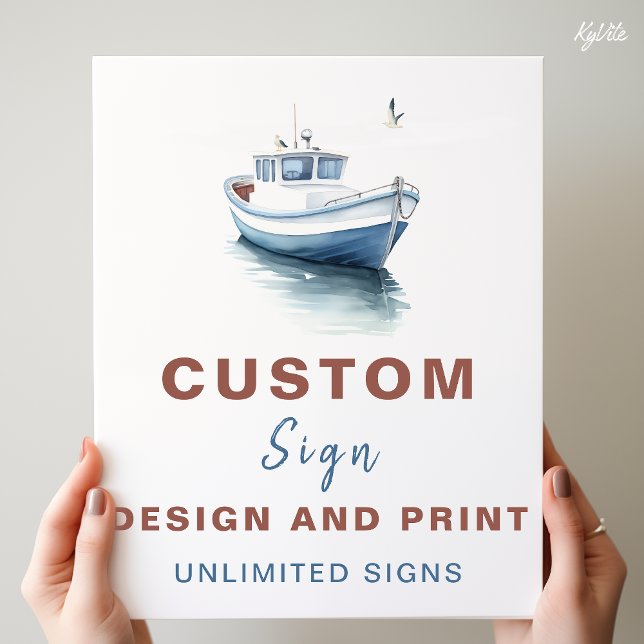 Poster Sinal de Aniversário Personalizado Náutico do Barc (Criador carregado)