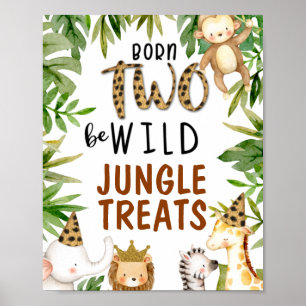 Poster Sinal de aniversário selvagem dos Animais Safari