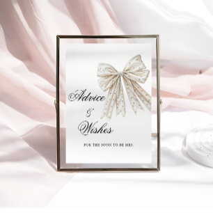 Poster Sinal de Arco de Pérolas Elegante e Desejos