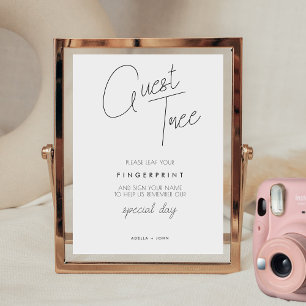 Poster Sinal de Árvore de Convidados de Casamento com Imp
