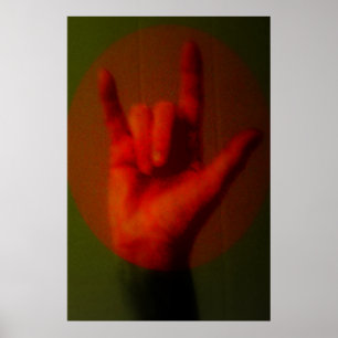 Poster Sinal de ASL que te amo