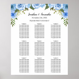Poster Sinal de Assento Cerimônia de Casamento com Flores