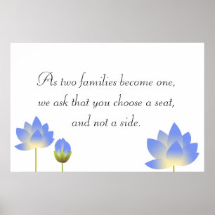 Poster Sinal de assento da cinza de lótus azul floresce