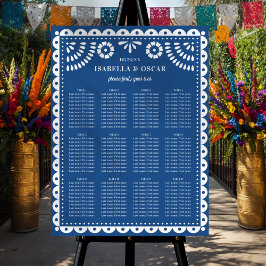 Poster Sinal de Assento de Recepção de Casamento Azul Pap