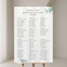 Sinal de Assentos de Casamento | Lírio Azul Aquare