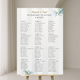 Poster Sinal de Assentos de Casamento | Lírio Azul Aquare