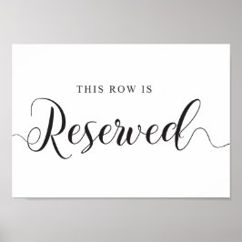 Poster Sinal de Assentos Reservados. Esta Fileira é Reser